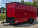 6x12 Enclosed Trailer Red V - Nose Blackout Package 3,500lb Axle Storage - SLE Equipment - 3