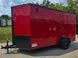6x12 Enclosed Trailer Red V - Nose Blackout Package 3,500lb Axle Storage - SLE Equipment - 3