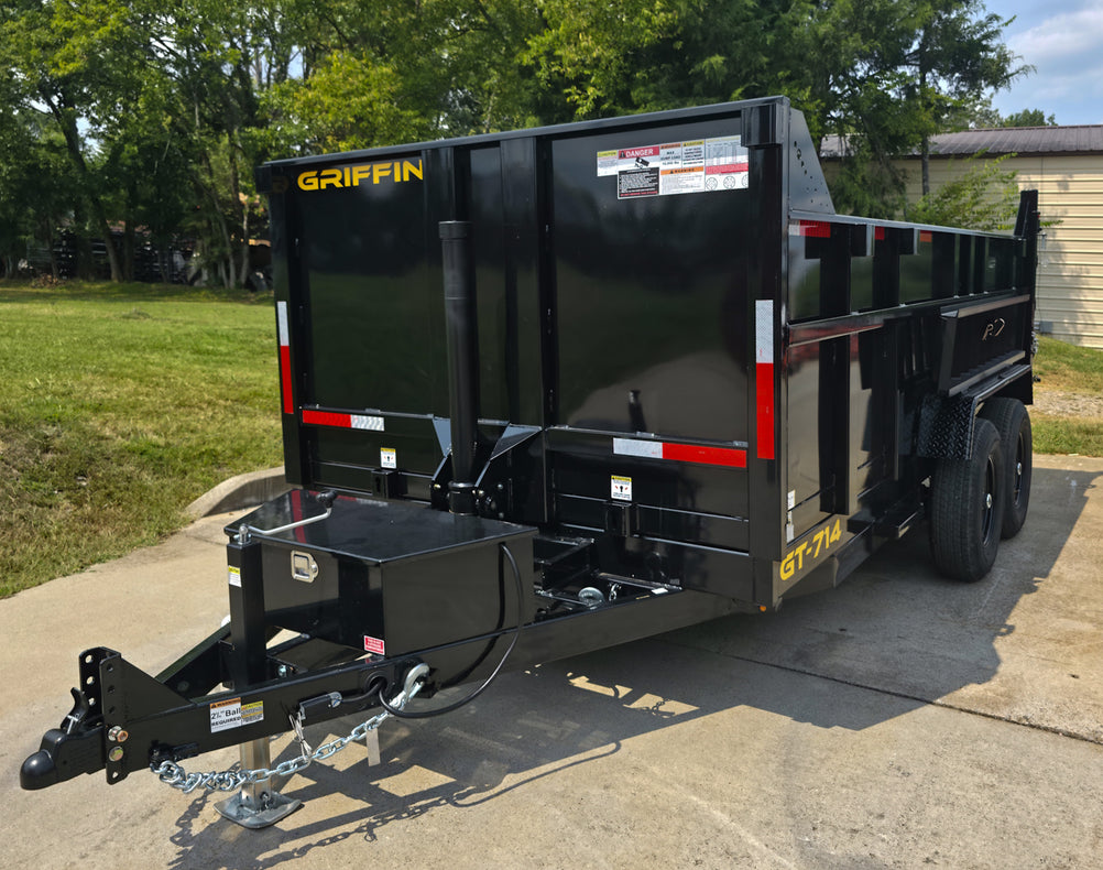 7x14 Telescopic Hydraulic Dump Trailer with 3ft Sides (2) 7K Axles 14K