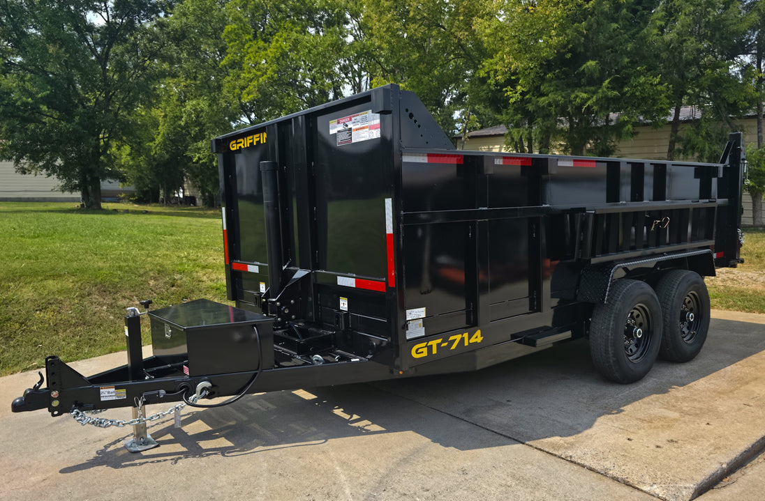 7x14 Telescopic Hydraulic Dump Trailer with 3ft Sides (2) 7K Axles 14K GVWR - SLE Equipment - 2
