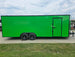 8.5x24 V Nose Neon Green Enclosed Trailer (2) 5200 LB Axles With Brakes 7 Ft Interior Height With Black Out Package Right Side