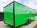 8.5x24 V Nose Neon Green Enclosed Trailer (2) 5200 LB Axles With Brakes 7 Ft Interior Height With Black Out Package Right Rear