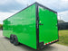 8.5x24 V Nose Neon Green Enclosed Trailer (2) 5200 LB Axles With Brakes 7 Ft Interior Height With Black Out Package Left Rear