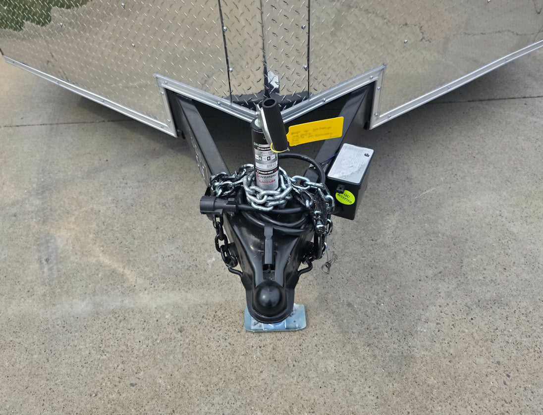 8.5x18 White Enclosed Hybrid with Rear Roof (2) 5200LB Axles Jack