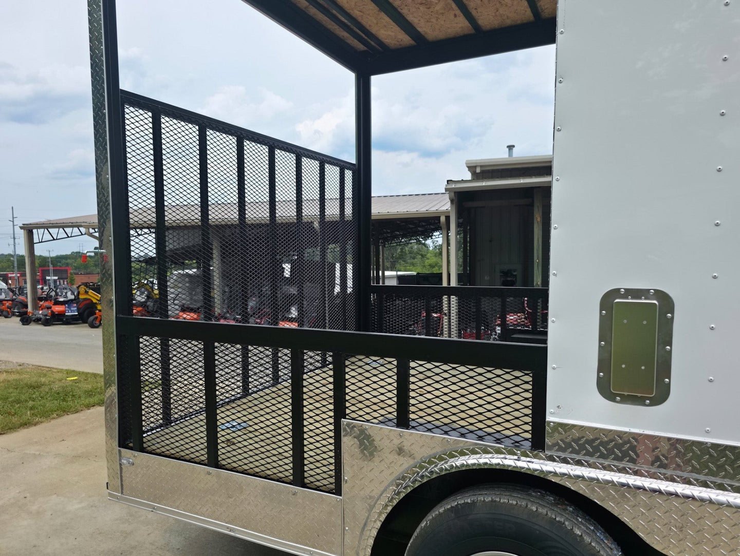 8.5x18 White Enclosed Hybrid with Rear Roof (2) 5200LB Axles Utility Deck