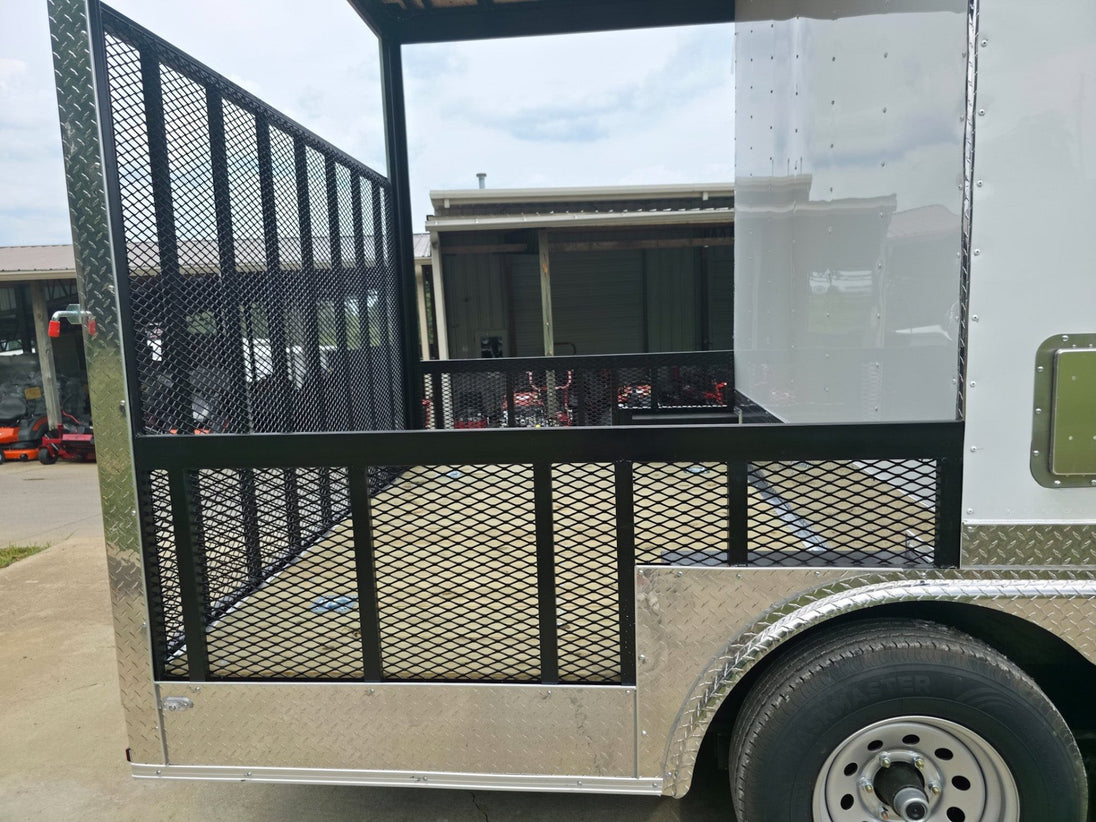 8.5x18 White Enclosed Hybrid with Rear Roof (2) 5200LB Axles Deck