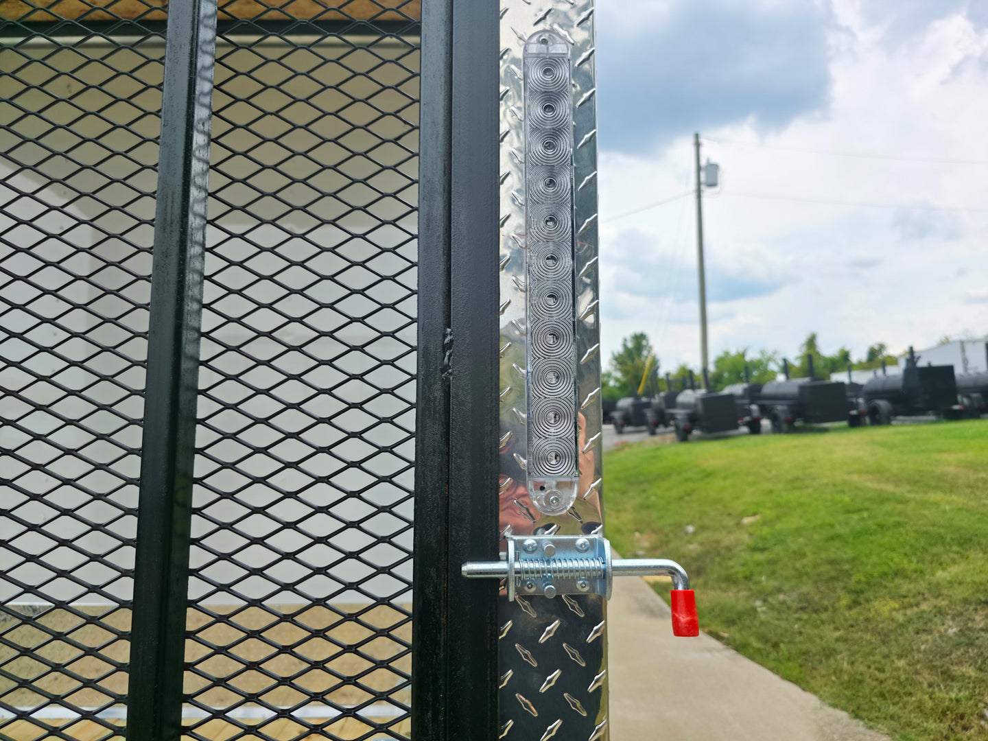 8.5x18 White Enclosed Hybrid with Rear Roof (2) 5200LB Axles LED Brake Light