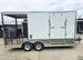 8.5x18 White Enclosed Hybrid with Rear Roof (2) 5200LB Axles Right Side