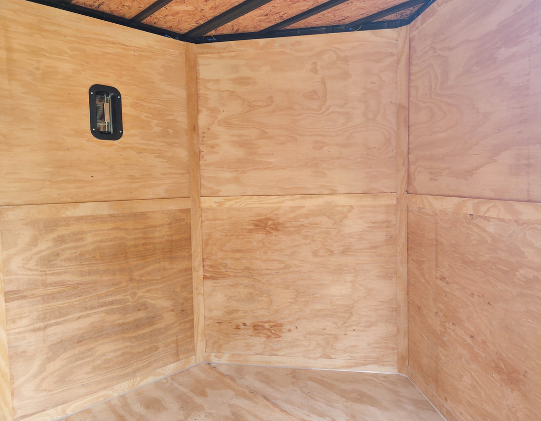 8.5x18 White Enclosed Hybrid with Rear Roof (2) 5200LB Axles Inside Front