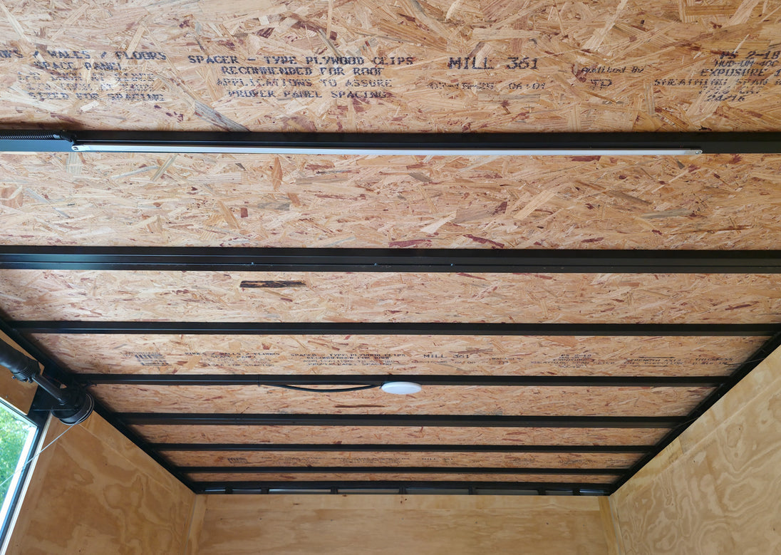 8.5x18 White Enclosed Hybrid with Rear Roof (2) 5200LB Axles Inside LED/ 12 Volt Dome Light