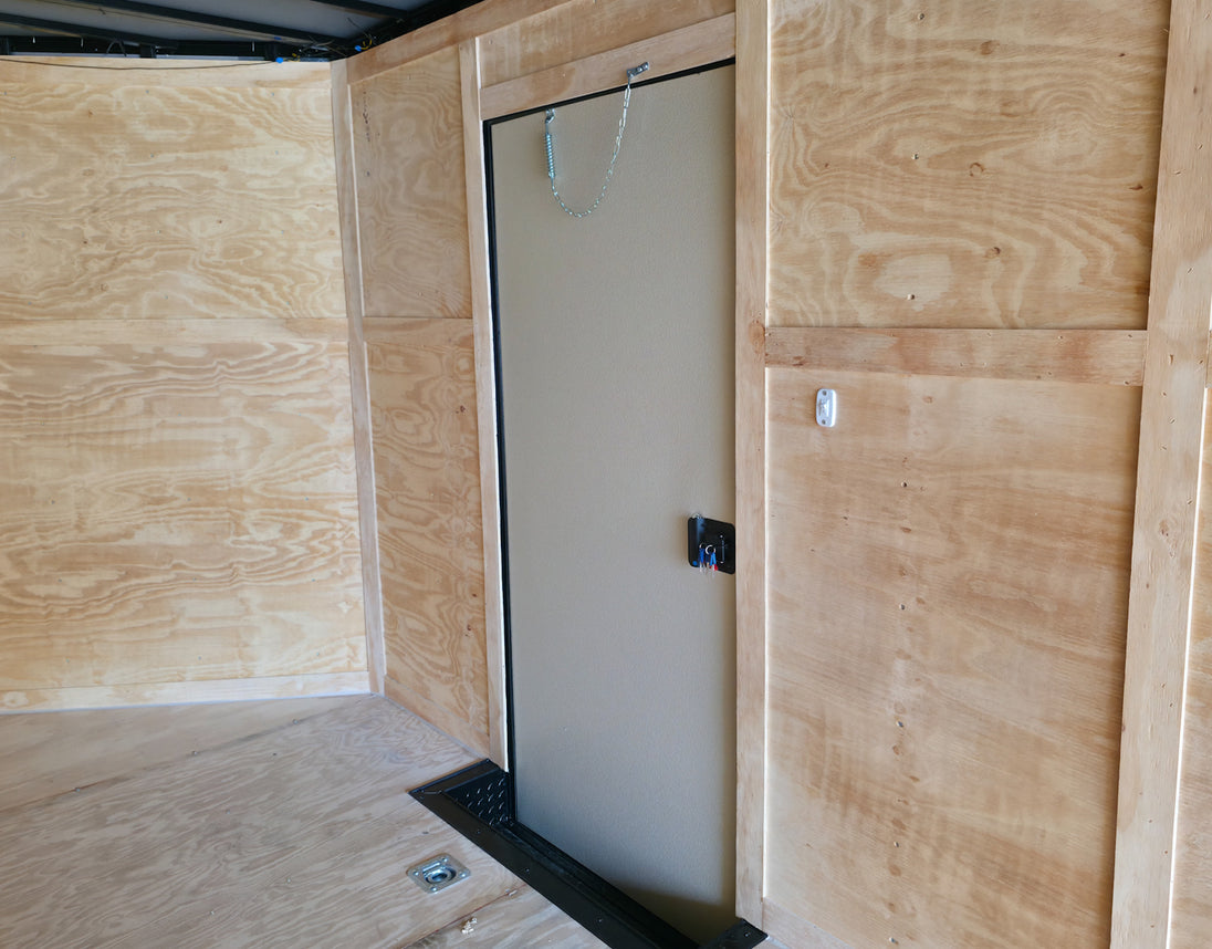 8.5x24 V Nose Neon Green Enclosed Trailer (2) 5200 LB Axles With Brakes 7 Ft Interior Height With Black Out Package Side Door