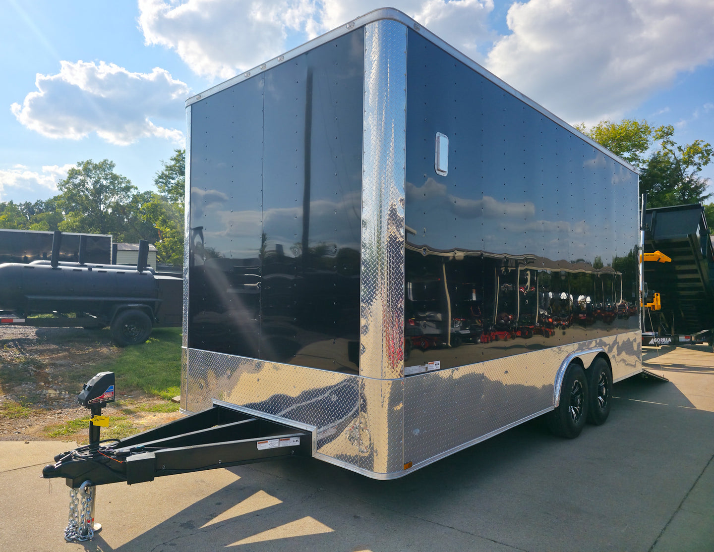 8.5x20 Enclosed Flat Nose with 9' Interior Height (2) 7,000LB Axles Front Left Side