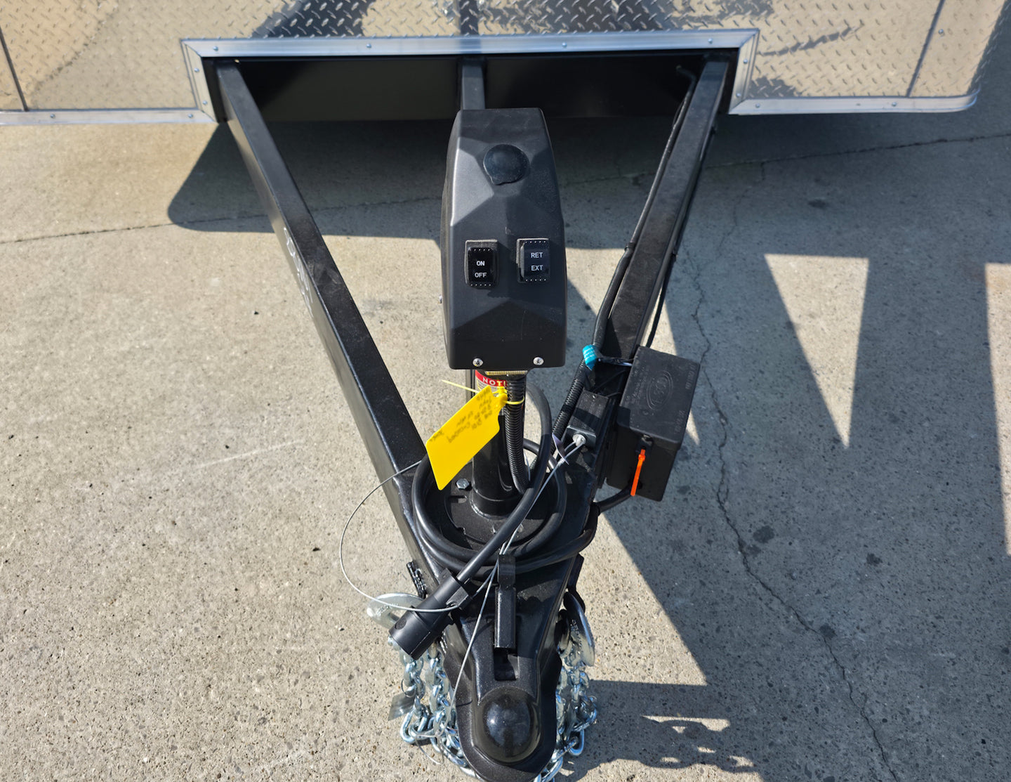 8.5x20 Enclosed Flat Nose with 9' Interior Height (2) 7,000LB Axles Electric Jack