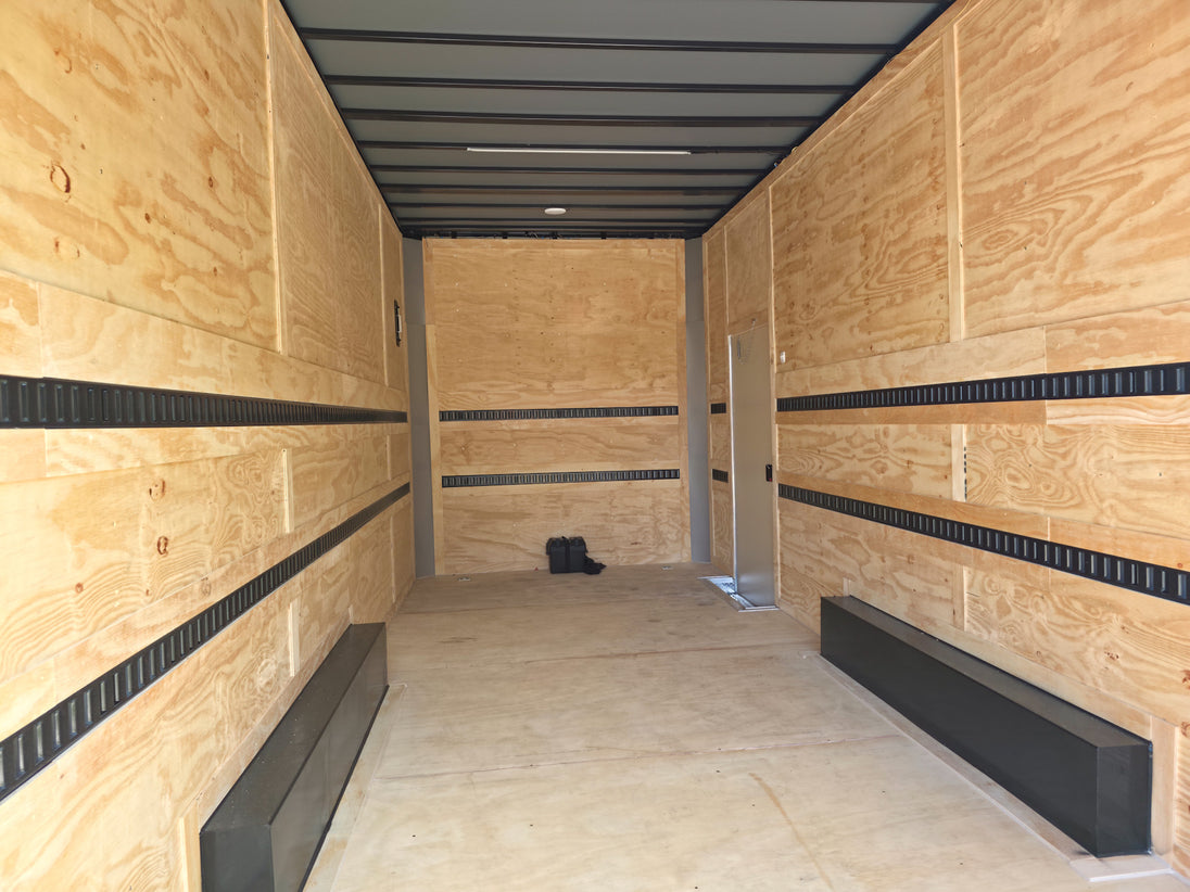 8.5x20 Enclosed Flat Nose with 9' Interior Height (2) 7,000LB Axles Inside Front