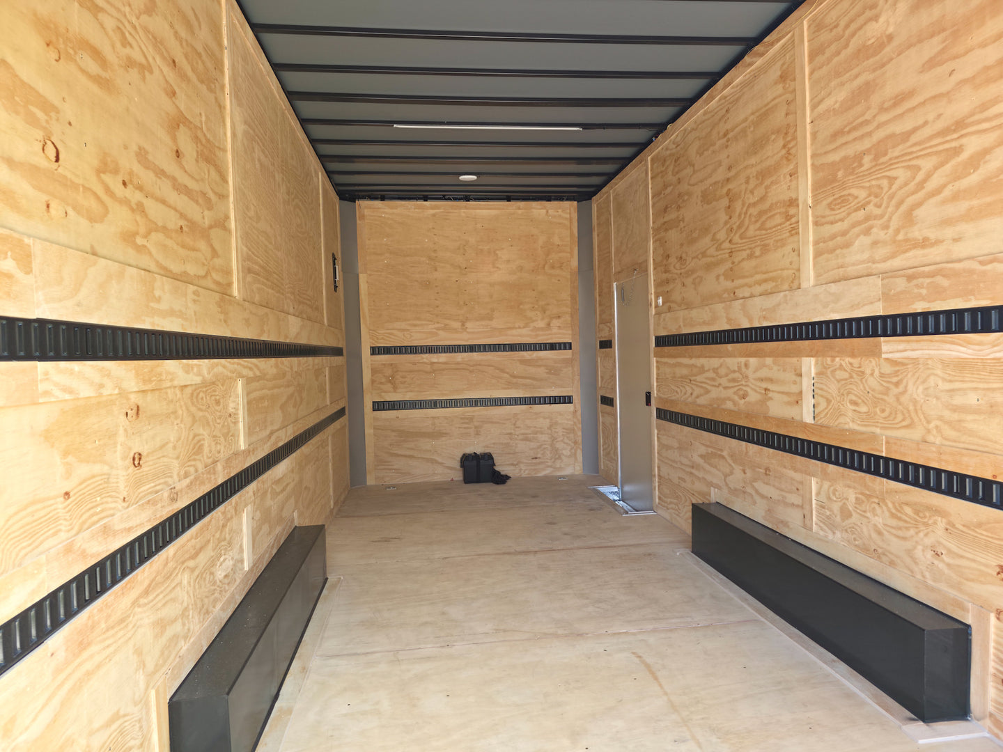 8.5x20 Enclosed Flat Nose with 9' Interior Height (2) 7,000LB Axles Inside Front