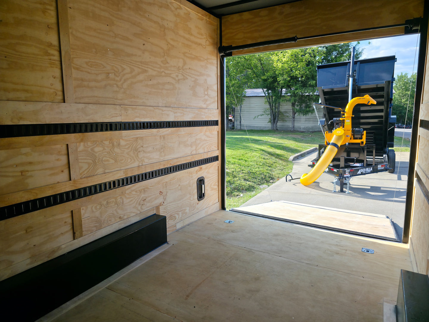 8.5x20 Enclosed Flat Nose with 9' Interior Height (2) 7,000LB Axles Inside Rear 