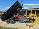 7x16x3 Gorilla Telescopic Dump Trailer 14k GVWR with Turf One Debri Loader 21HP V-Twin Right Side