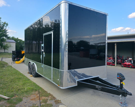 8.5x20 Enclosed Flat Nose with 9' Interior Height (2) 7,000LB Axles Front