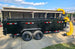 7x16x3 Gorilla Telescopic Dump Trailer 14k GVWR with Turf One Debri Loader 21HP V-Twin Right Side 