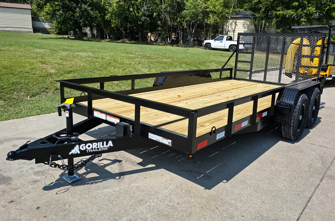 7' X 16' Straight Deck Heavy Duty Utility Trailer (2) 5,200lb Axles Front Left