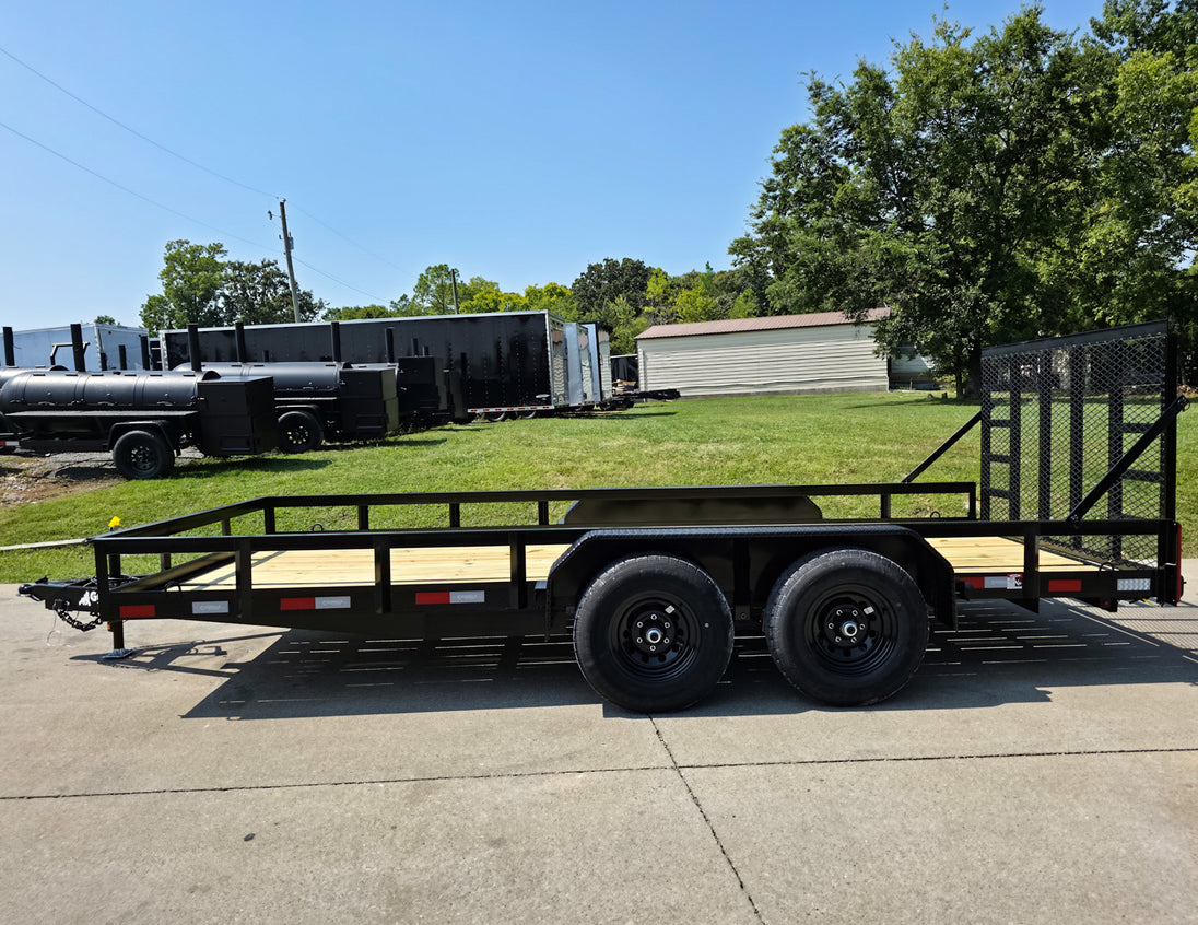 7' X 16' Straight Deck Heavy Duty Utility Trailer (2) 5,200lb Axles Left Side