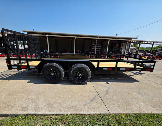 7' X 16' Straight Deck Heavy Duty Utility Trailer (2) 5,200lb Axles Right Side