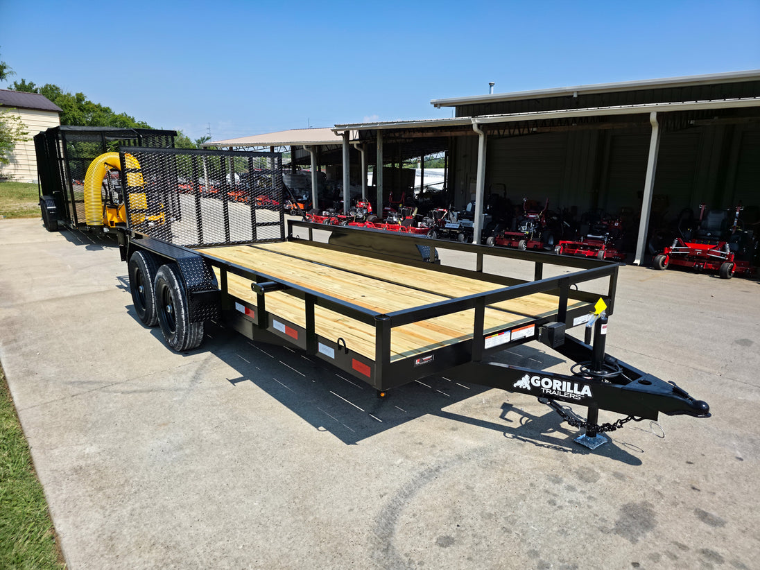 7' X 16' Straight Deck Heavy Duty Utility Trailer (2) 5,200lb Axles Front Right 