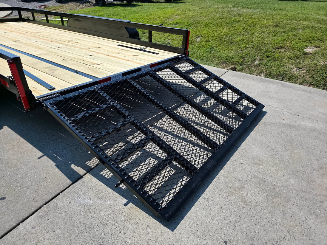 7' X 16' Straight Deck Heavy Duty Utility Trailer (2) 5,200lb Axles Front Left Gate Down Left Rear Gate Down