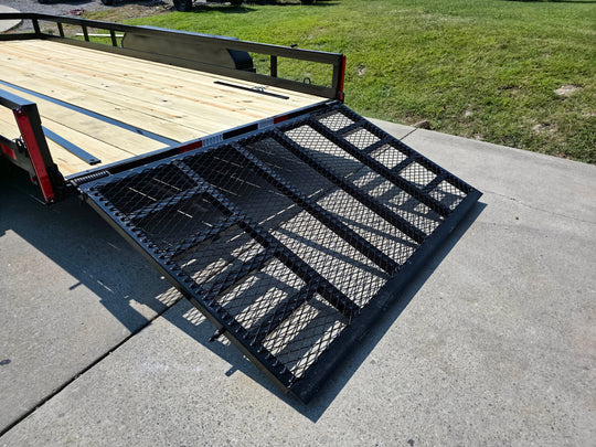 7' X 16' Straight Deck Heavy Duty Utility Trailer (2) 5,200lb Axles Front Left Gate Down Left Rear Gate Down