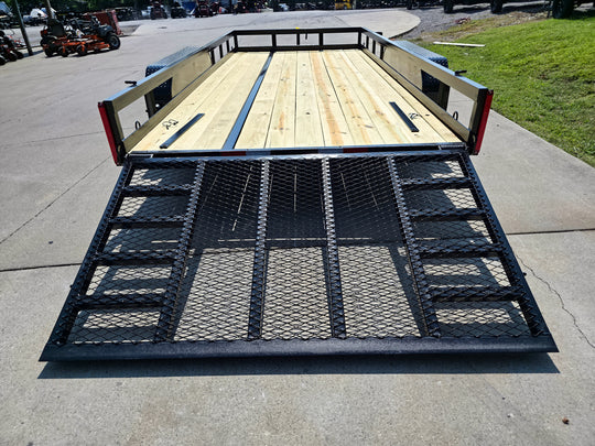 7' X 16' Straight Deck Heavy Duty Utility Trailer (2) 5,200lb Axles Rear Gate Down