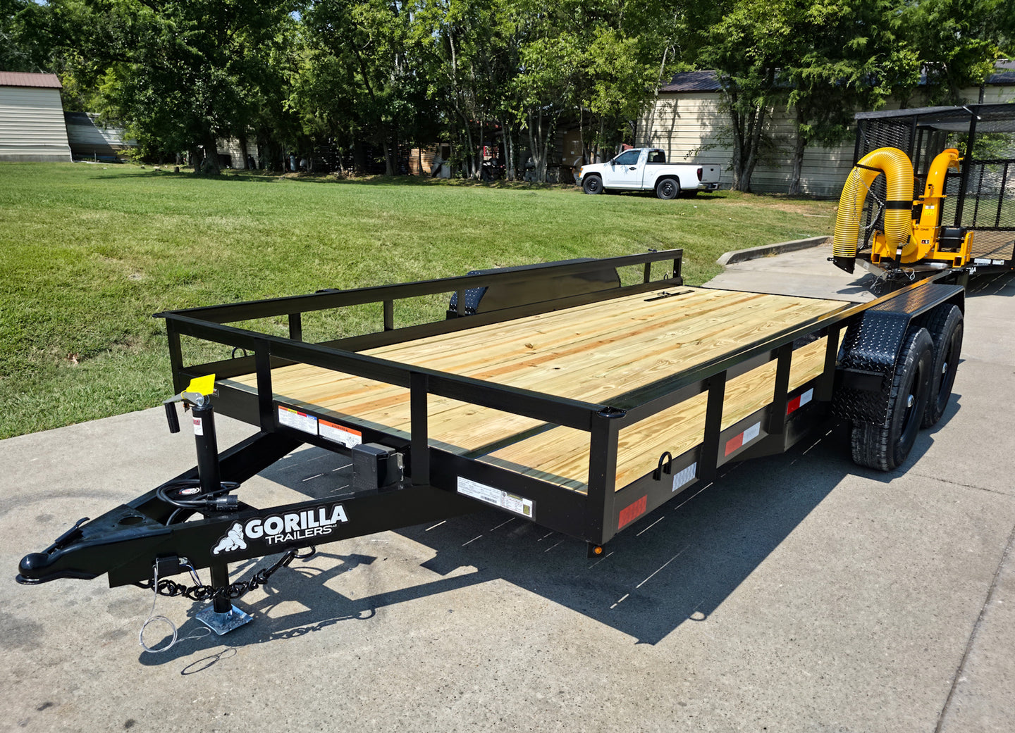 7' X 16' Straight Deck Heavy Duty Utility Trailer (2) 5,200lb Axles Front Left Gate Down