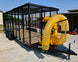 6.4x18 Debris Leaf Junk Trash Removal Cage Trailer with 21HP Loader 7K GVWR Front Right