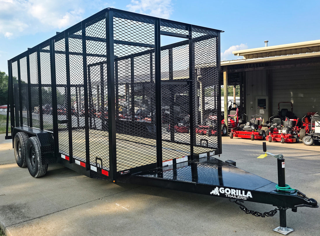 6.4' x 14' Leaf Cage Debris Loader Utility Trailer (2) 3500 Axles - SLE Equipment - 1
