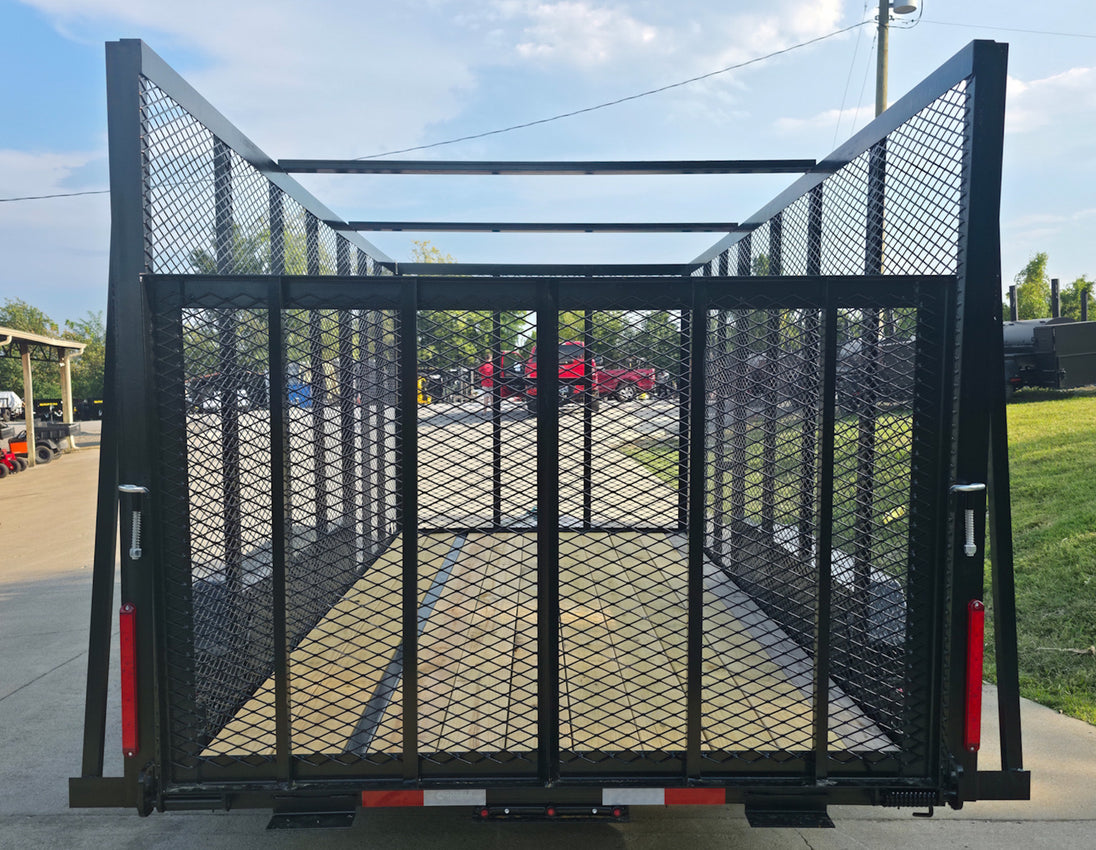 6.4' x 14' Leaf Cage Debris Loader Utility Trailer (2) 3500 Axles - SLE Equipment - 6
