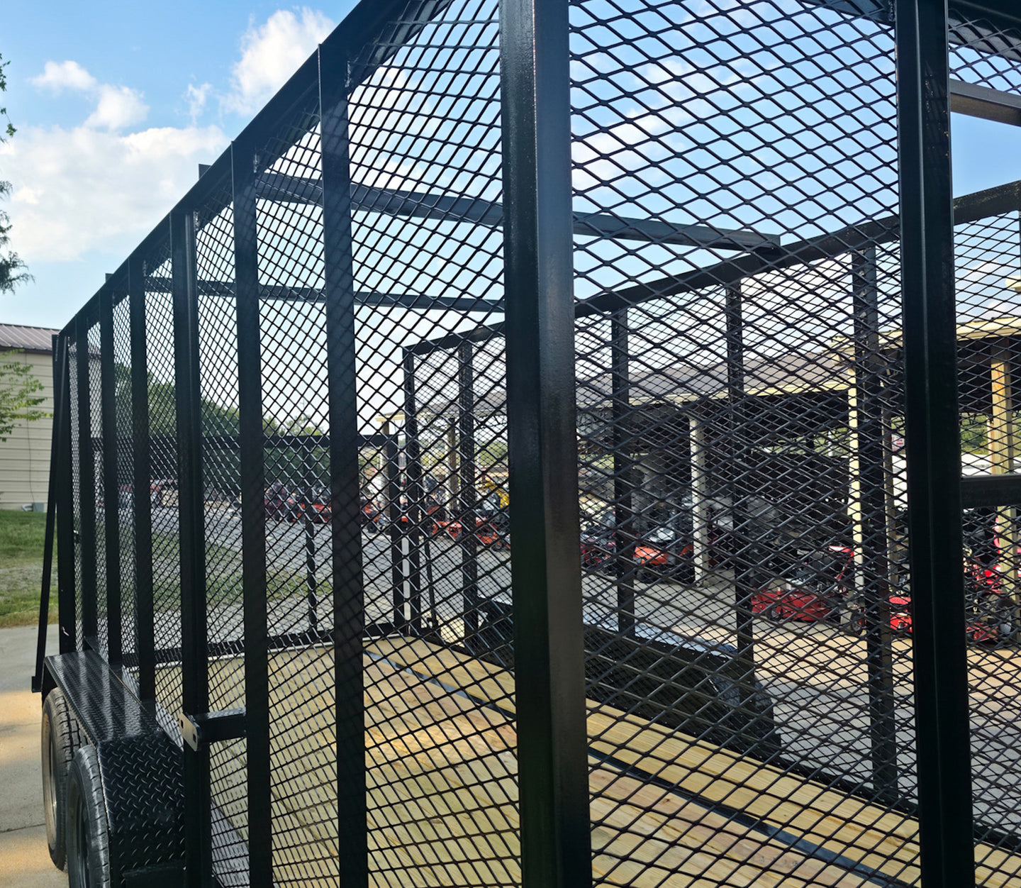 6.4' x 14' Leaf Cage Debris Loader Utility Trailer (2) 3500 Axles - SLE Equipment - 12