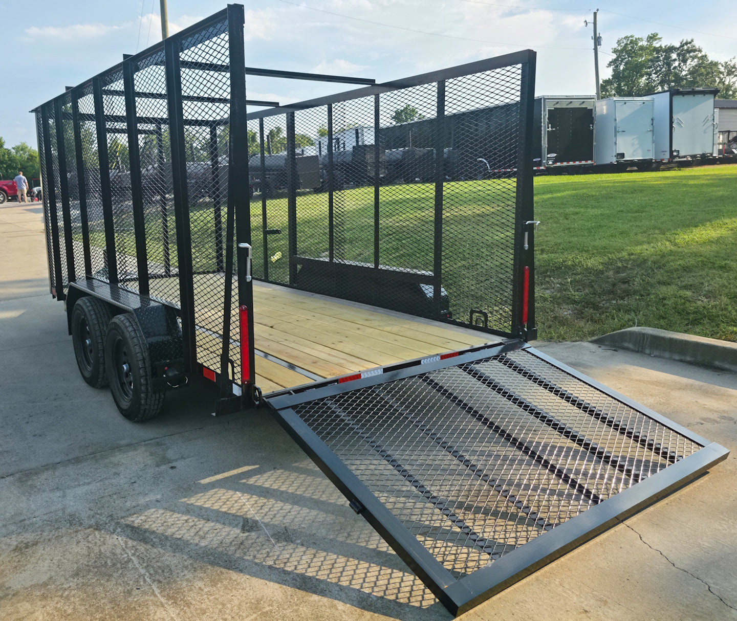 6.4' x 14' Leaf Cage Debris Loader Utility Trailer (2) 3500 Axles - SLE Equipment - 10