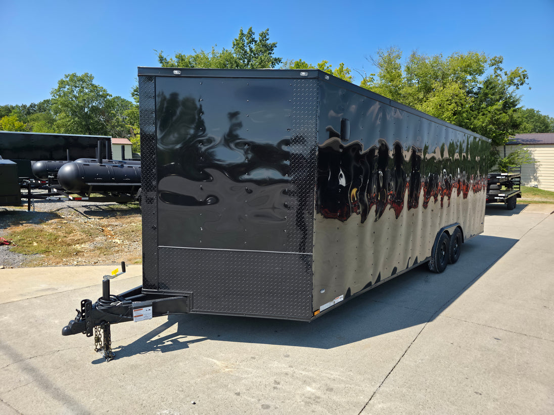 8.5 X 24 Black V - Nose Enclosed Trailer Blackout Pkg (2) 5,200lb Axles - SLE Equipment - 3