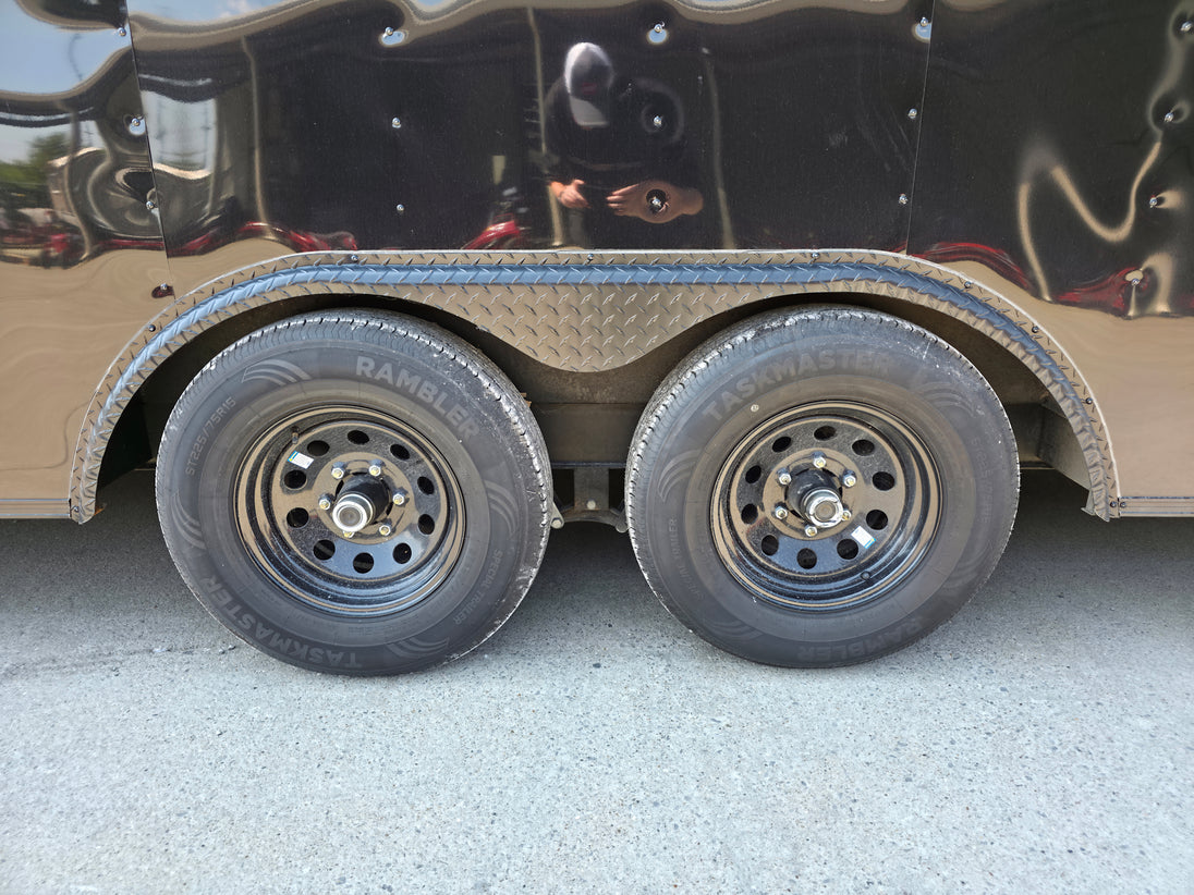 8.5 X 24 Black V - Nose Enclosed Trailer Blackout Pkg (2) 5,200lb Axles - SLE Equipment - 5