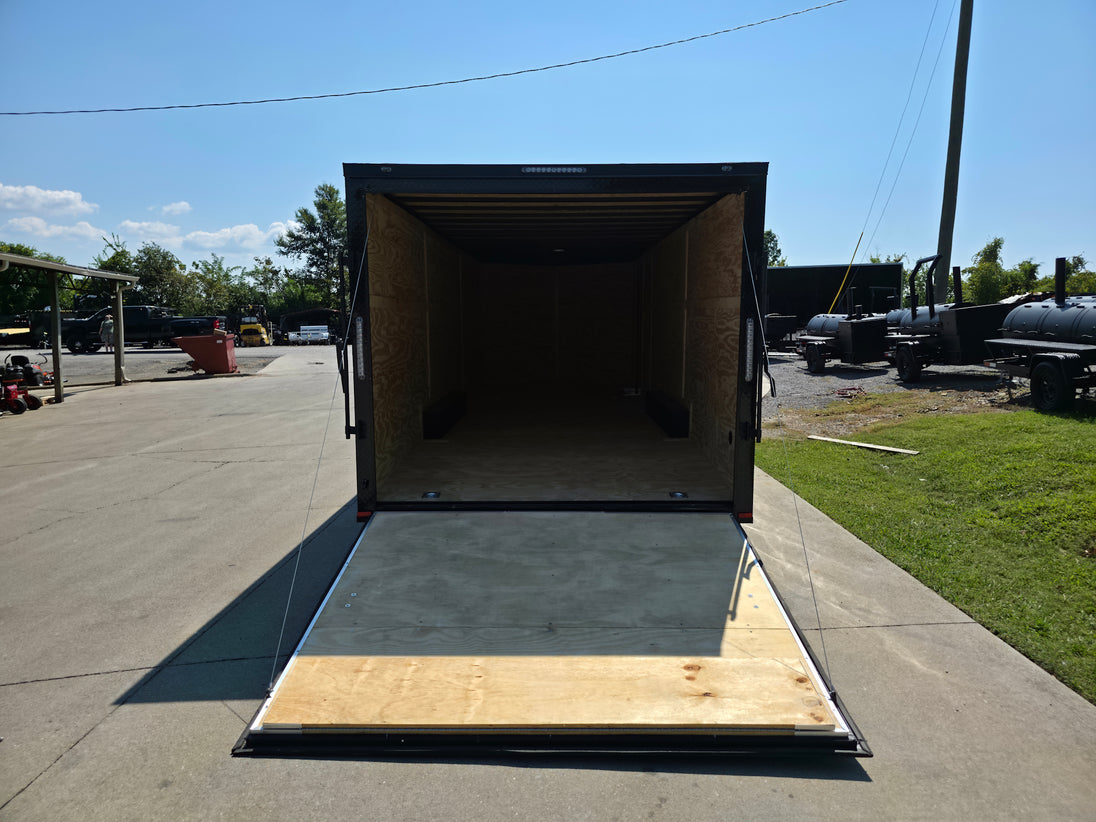 8.5 X 24 Black V - Nose Enclosed Trailer Blackout Pkg (2) 5,200lb Axles - SLE Equipment - 11