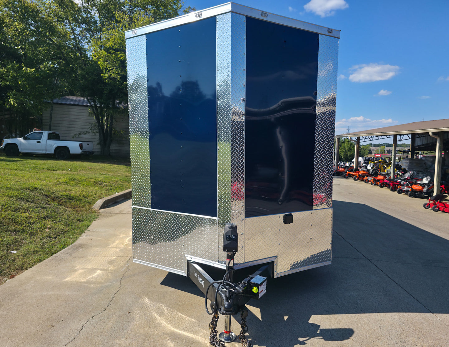 7x24 Indigo Blue Hybrid Enclosed Trailer (2) 5200LB  Axles Front 