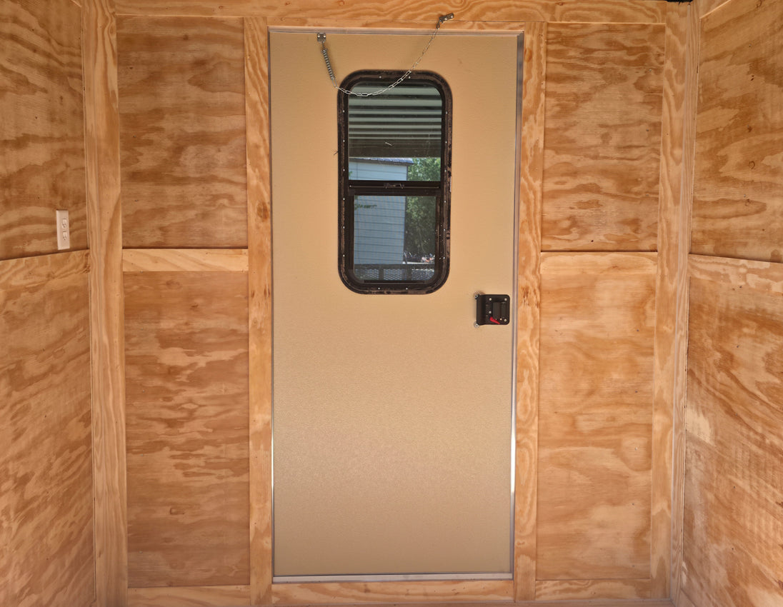 7x24 Indigo Blue Hybrid Enclosed Trailer (2) 5200LB  Axles Rear Door Inside