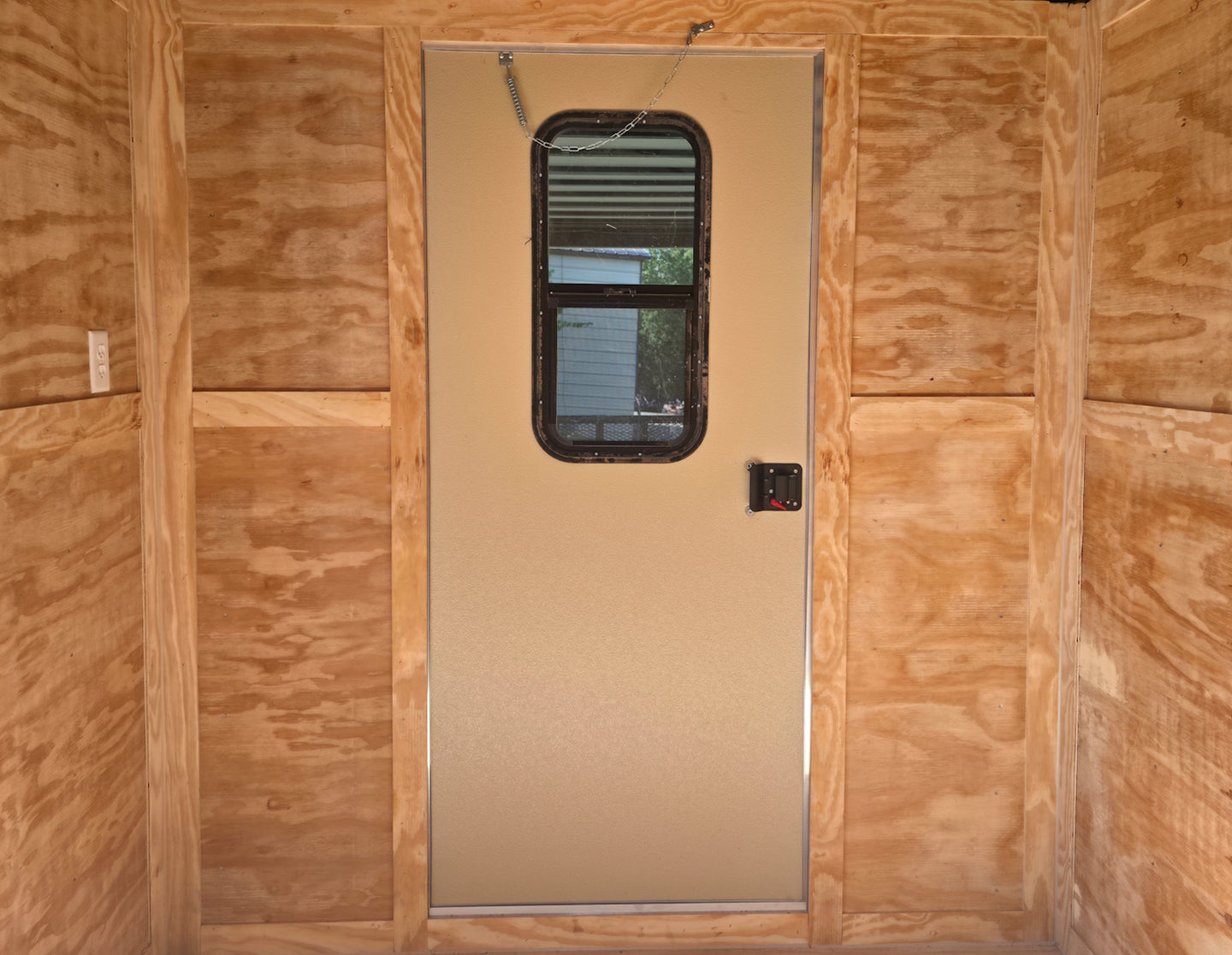 7x24 Indigo Blue Hybrid Enclosed Trailer (2) 5200LB  Axles Rear Door Inside