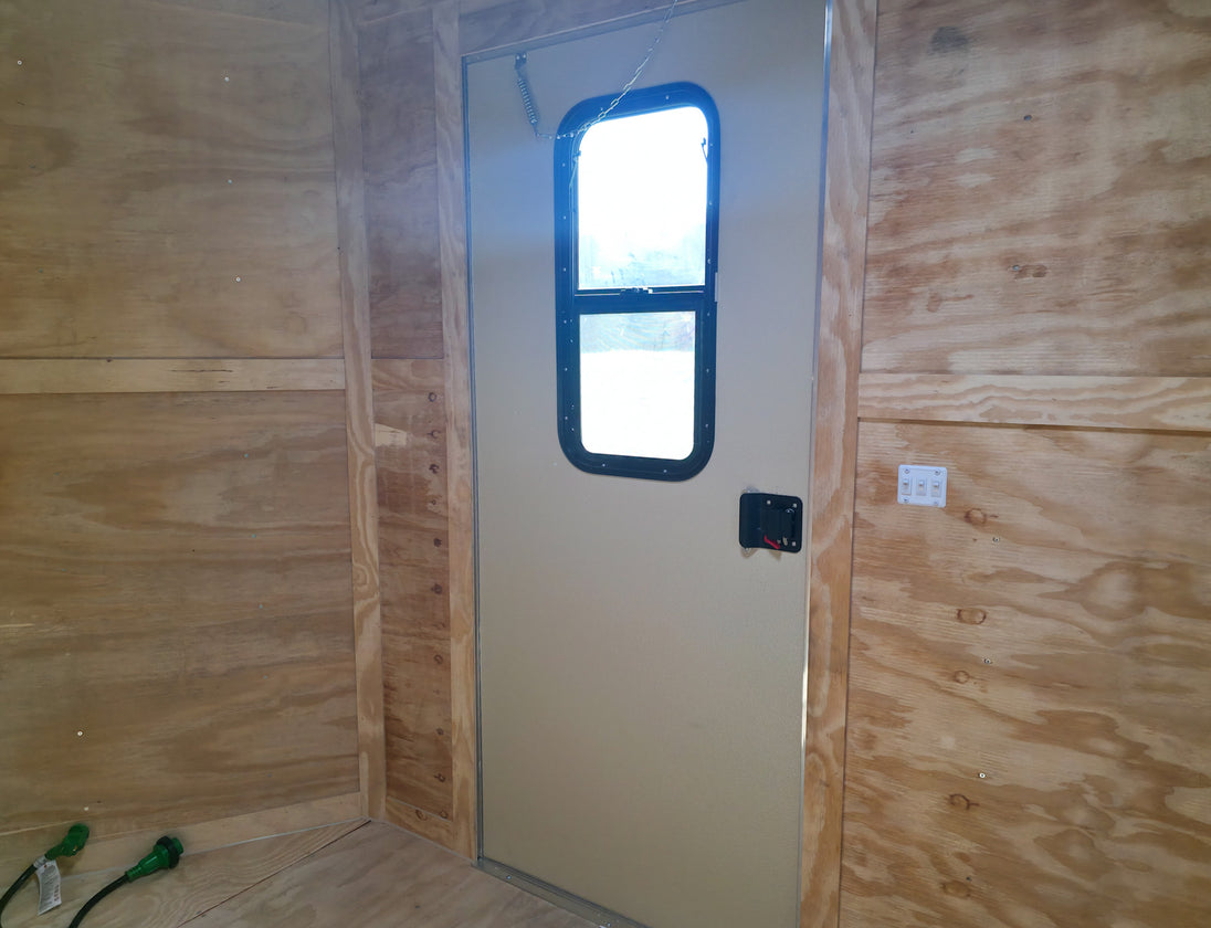 7x24 Indigo Blue Hybrid Enclosed Trailer (2) 5200LB  Axles Side Door Inside