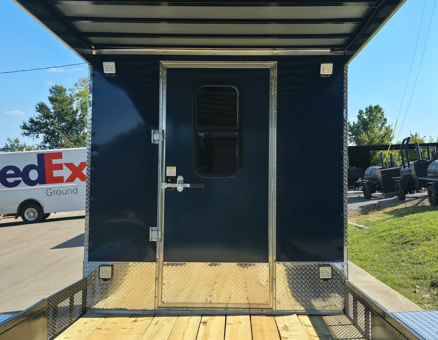 7x24 Indigo Blue Hybrid Enclosed Trailer (2) 5200LB  Axles Rear Door