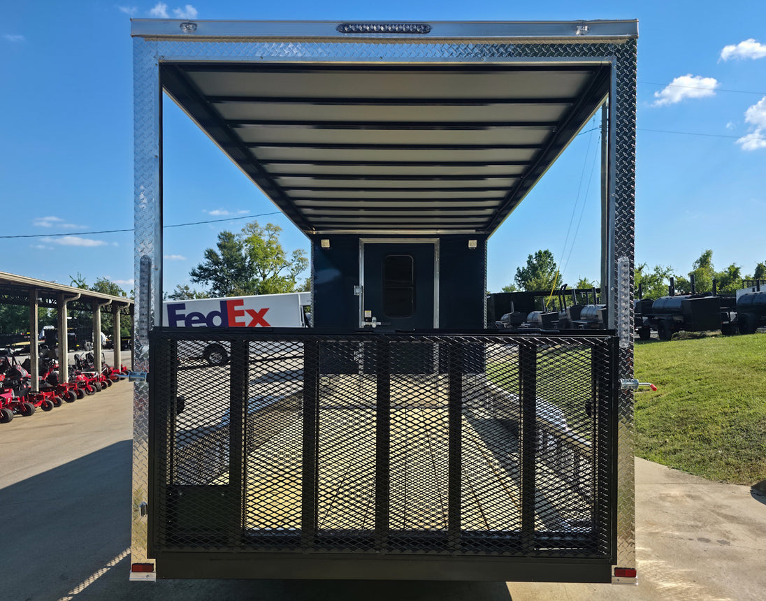 7x24 Indigo Blue Hybrid Enclosed Trailer (2) 5200LB  Axles Rear 