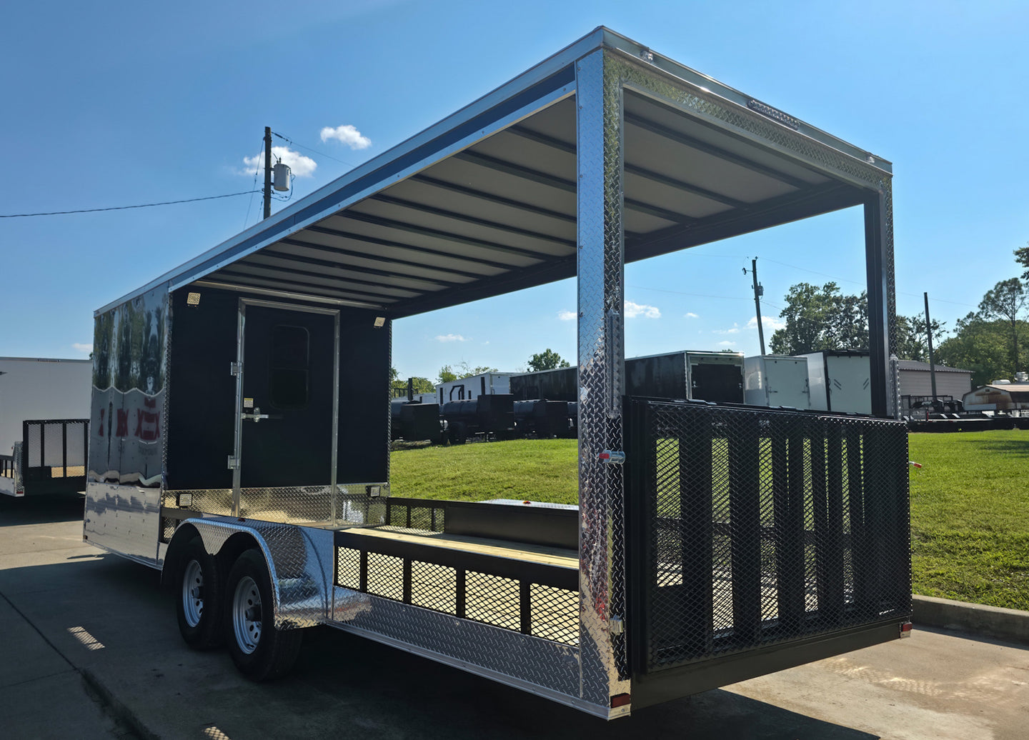 7x24 Indigo Blue Hybrid Enclosed Trailer (2) 5200LB  Axles Rear Left