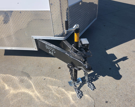 8.5x24 White Enclosed Hybrid with Side Ladder Racks (2) 7,000lb Axles Jack