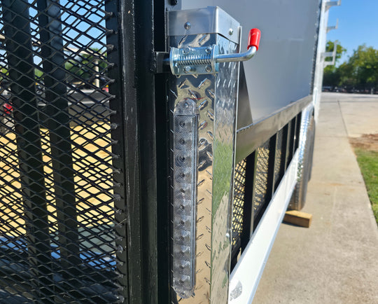 8.5x24 White Enclosed Hybrid with Side Ladder Racks (2) 7,000lb Axles LED Brake Light