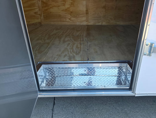 8.5x24 White Enclosed Hybrid with Side Ladder Racks (2) 7,000lb Axles Step