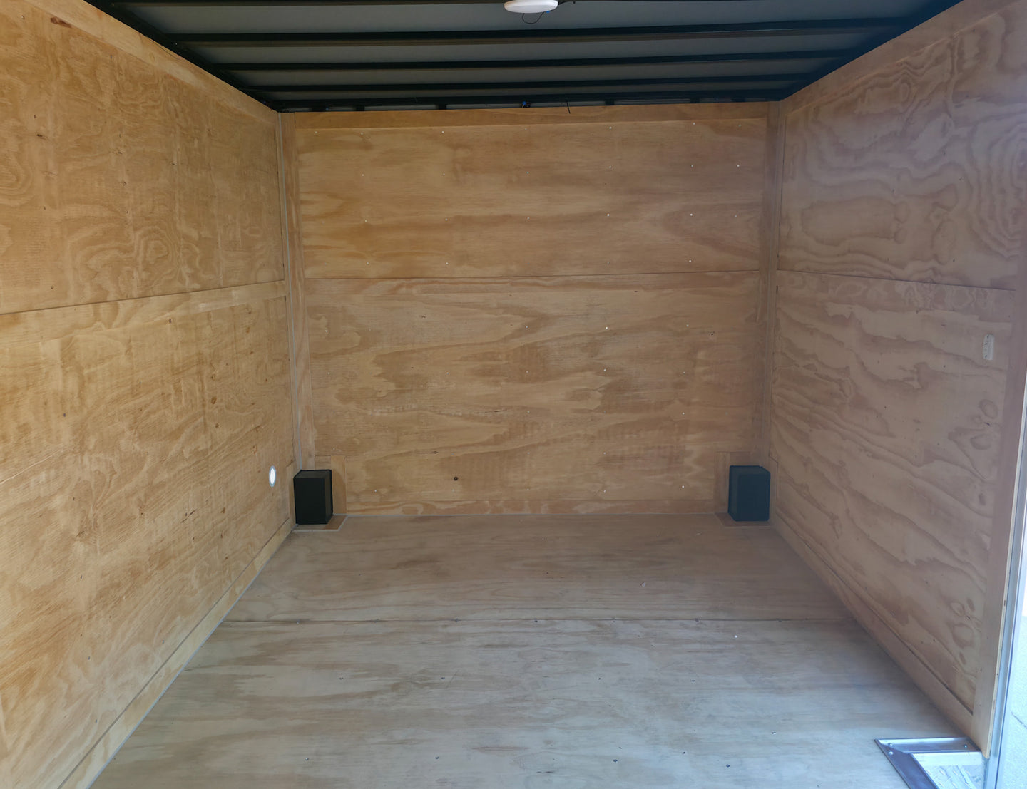 8.5x24 White Enclosed Hybrid with Side Ladder Racks (2) 7,000lb Axles Inside Rear